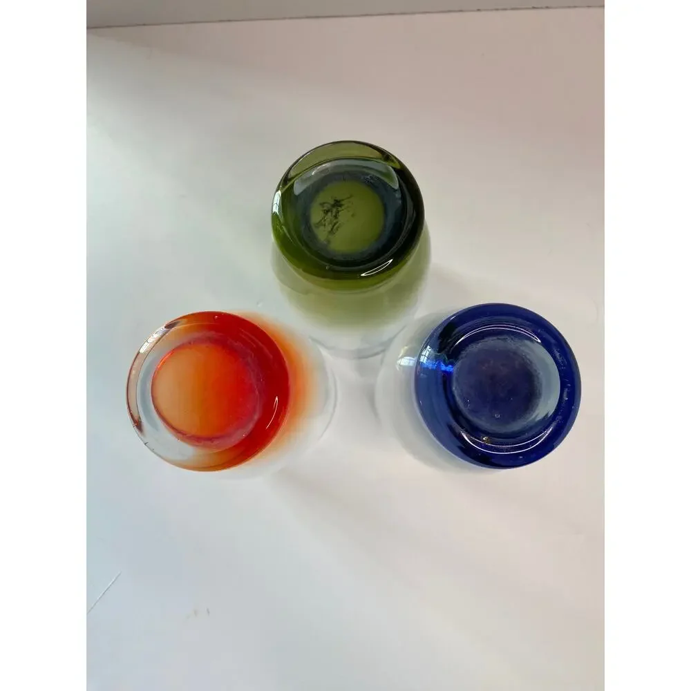 Vintage Multi Color Water Glasses, Tumblers, Coolers, set of 3